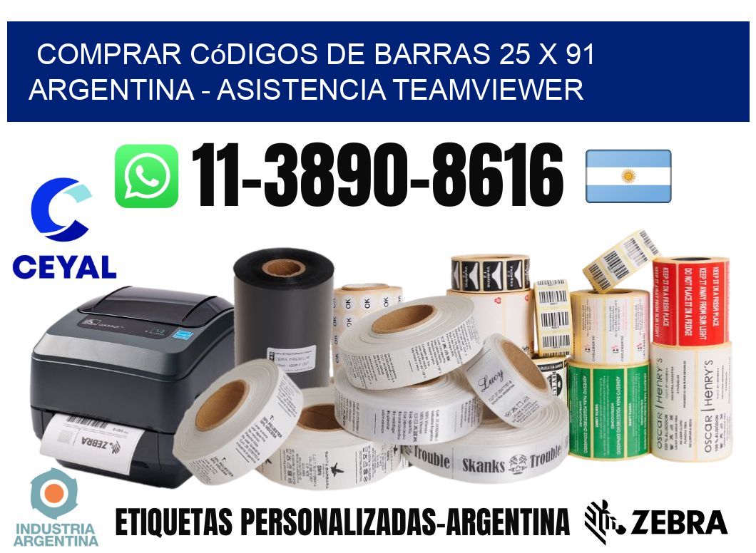 Comprar códigos de barras 25 x 91 argentina - asistencia teamviewer