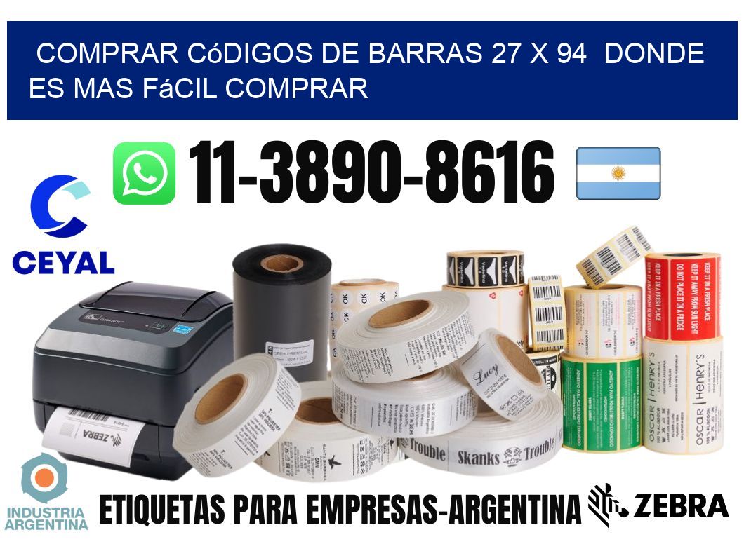 Comprar códigos de barras 27 x 94  Donde es mas fácil comprar