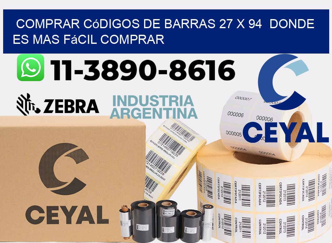 Comprar códigos de barras 27 x 94  Donde es mas fácil comprar
