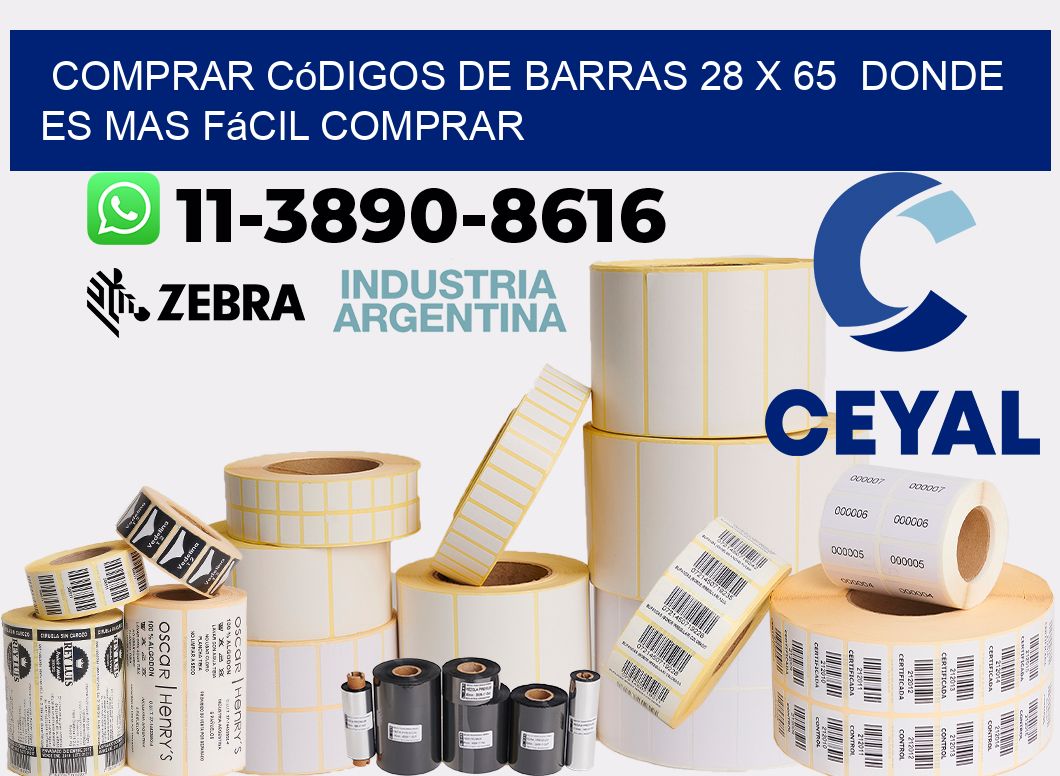 Comprar códigos de barras 28 x 65 Donde es mas fácil comprar
