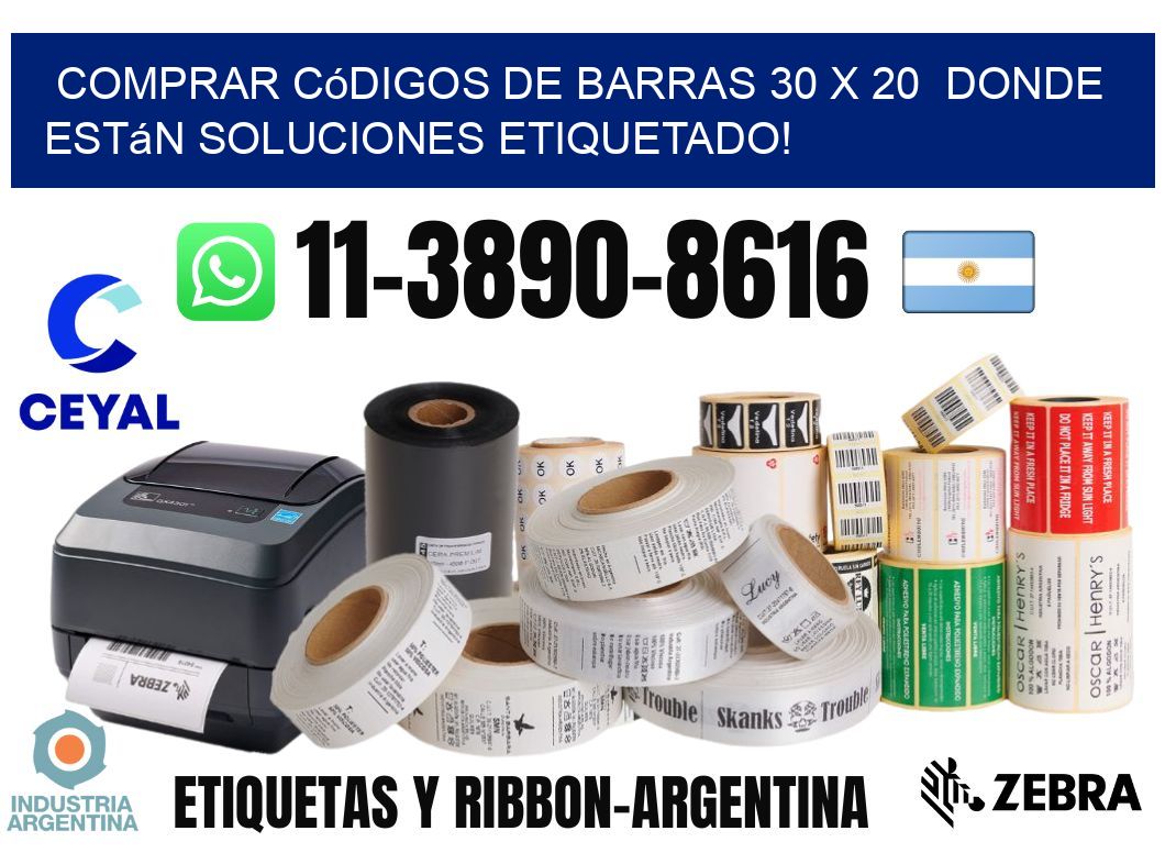 Comprar códigos de barras 30 x 20  donde están soluciones etiquetado!