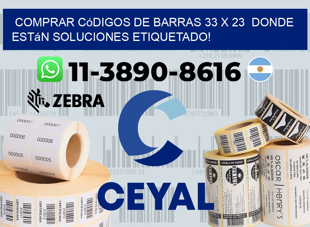 Comprar códigos de barras 33 x 23  donde están soluciones etiquetado!