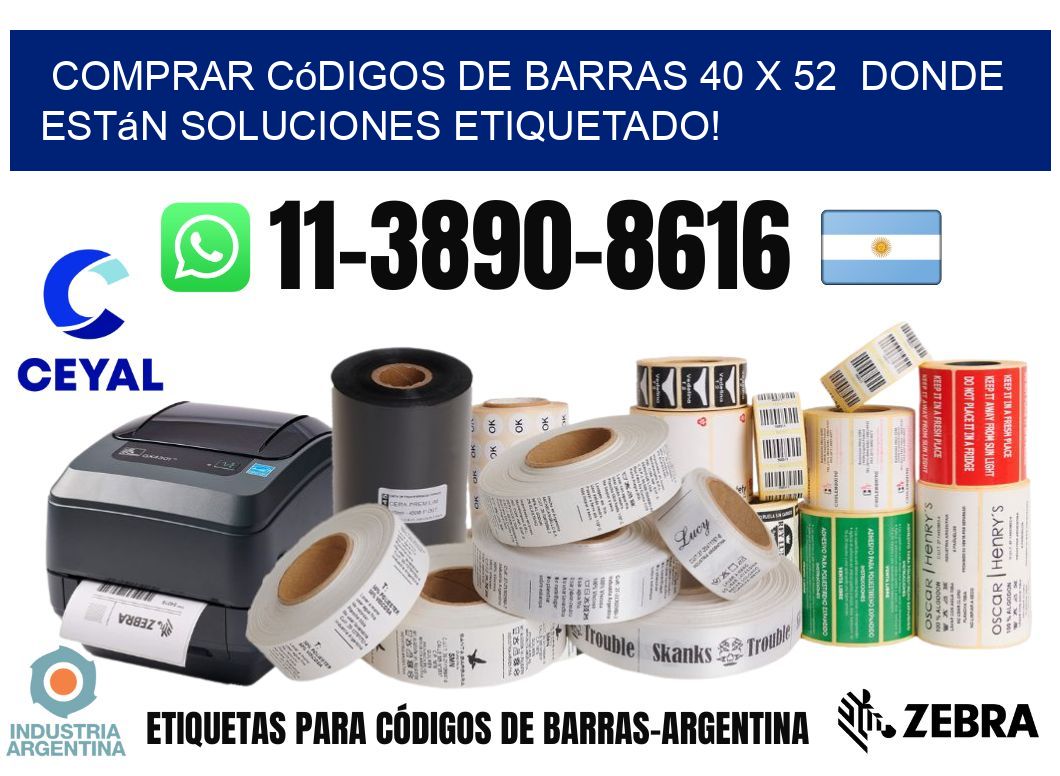 Comprar códigos de barras 40 x 52 donde están soluciones etiquetado!