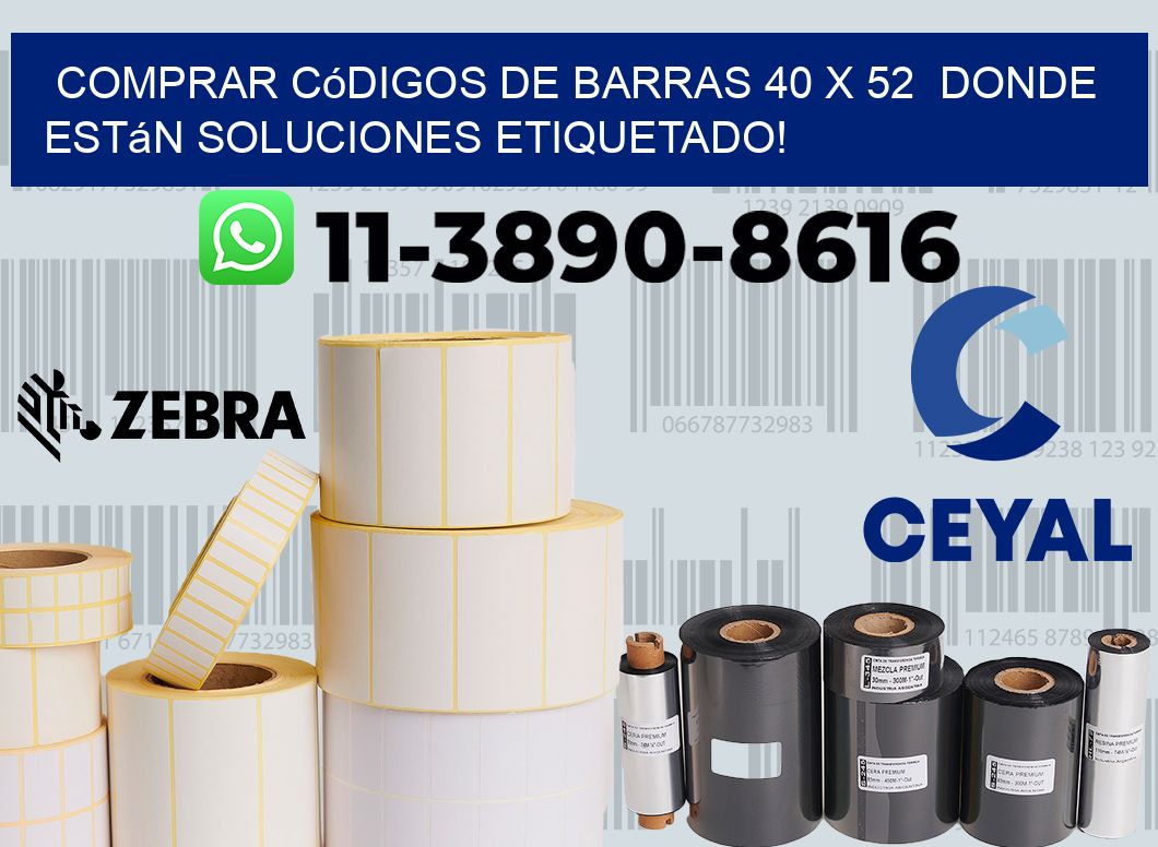 Comprar códigos de barras 40 x 52 donde están soluciones etiquetado!
