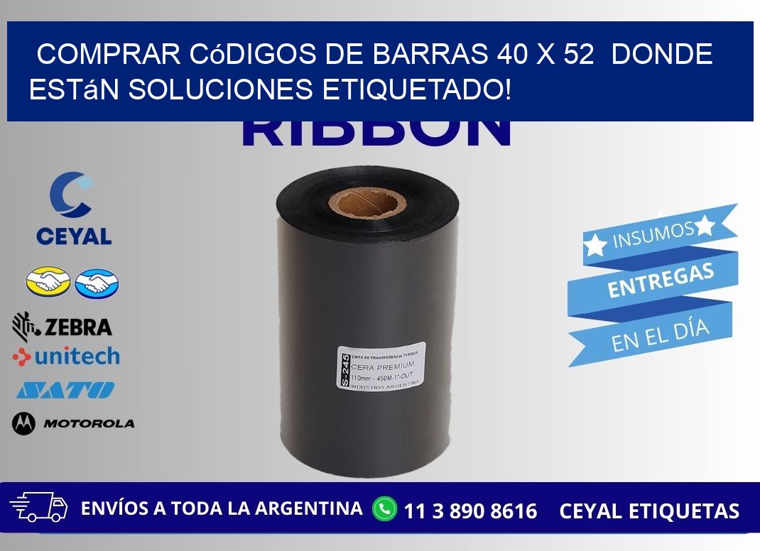 Comprar códigos de barras 40 x 52 donde están soluciones etiquetado!