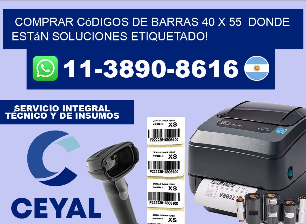 Comprar códigos de barras 40 x 55  donde están soluciones etiquetado!