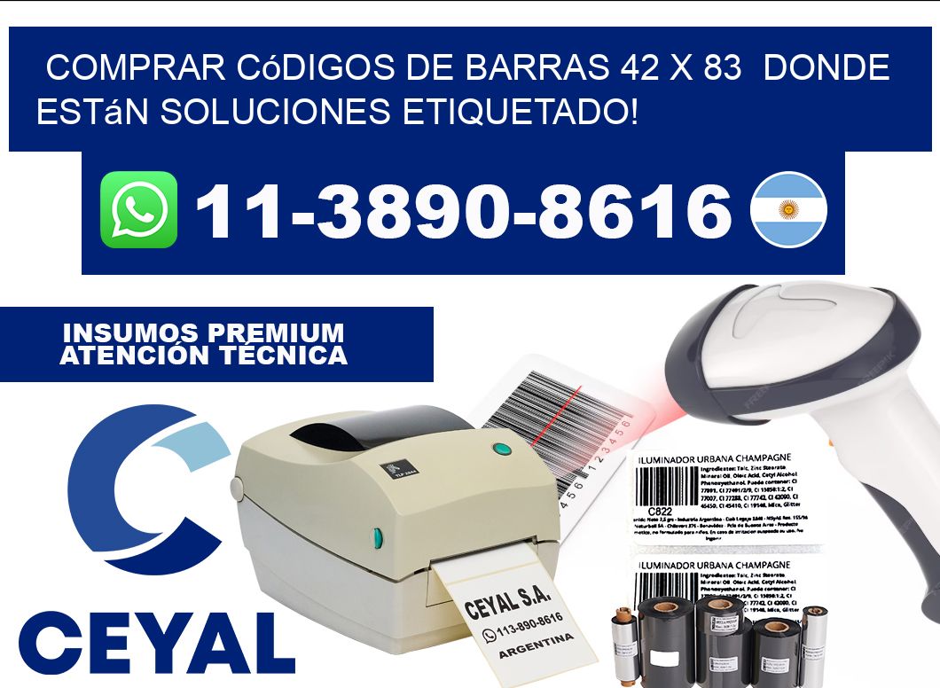 Comprar códigos de barras 42 x 83 donde están soluciones etiquetado!