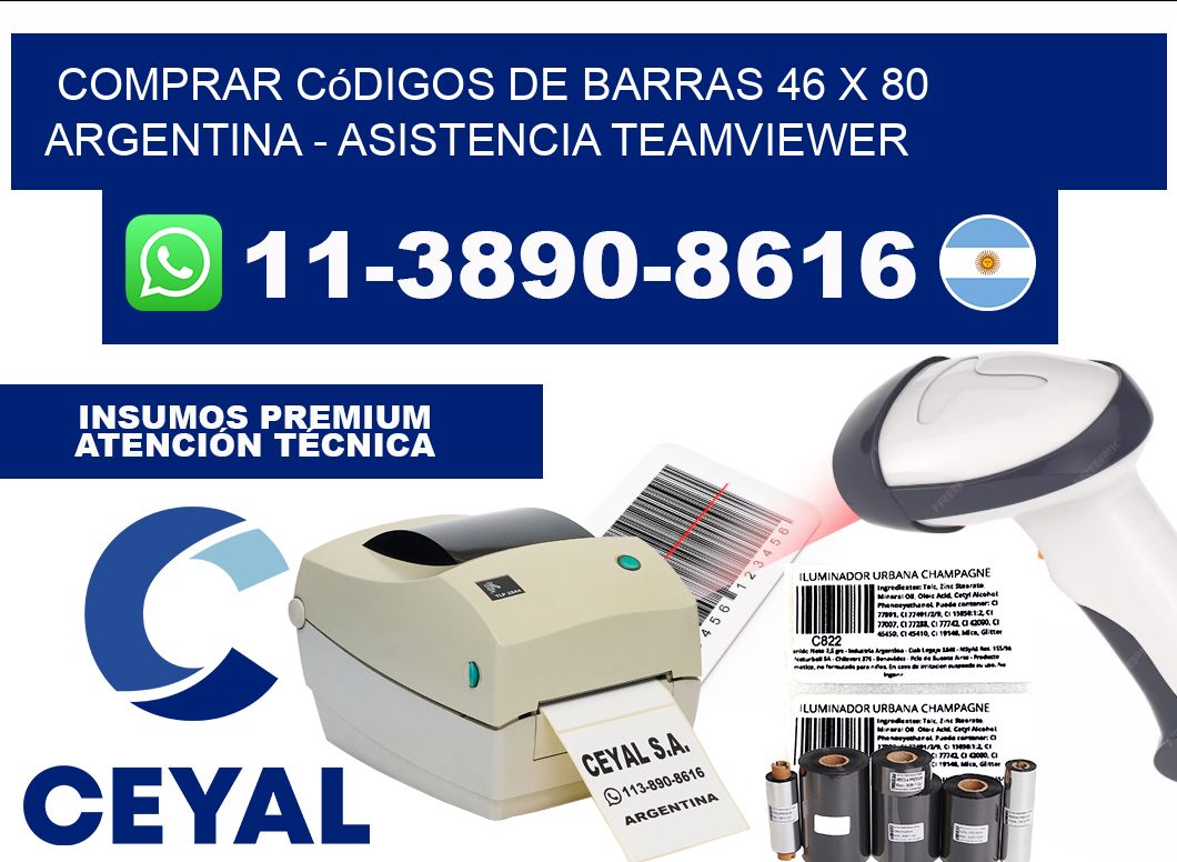Comprar códigos de barras 46 x 80 argentina - asistencia teamviewer