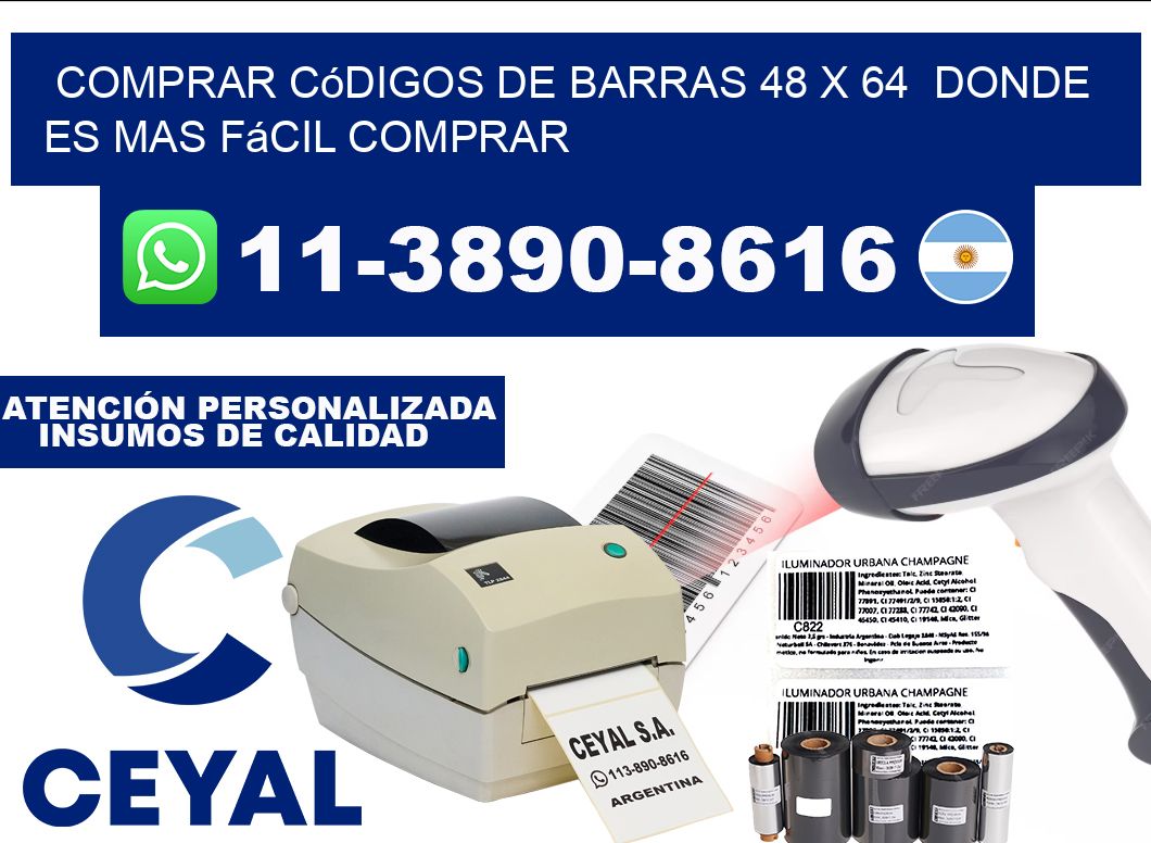 Comprar códigos de barras 48 x 64 Donde es mas fácil comprar