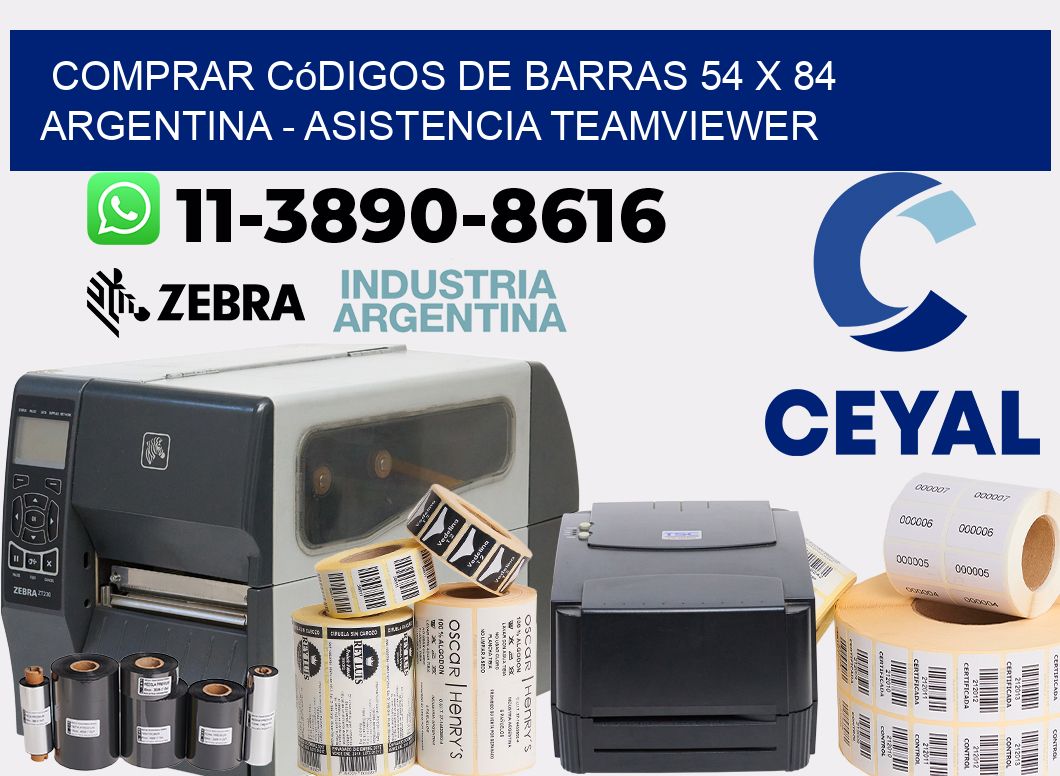 Comprar códigos de barras 54 x 84 argentina - asistencia teamviewer