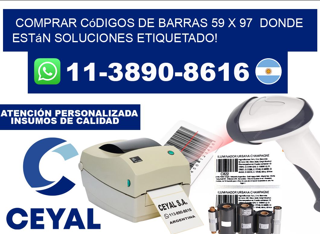 Comprar códigos de barras 59 x 97 donde están soluciones etiquetado!