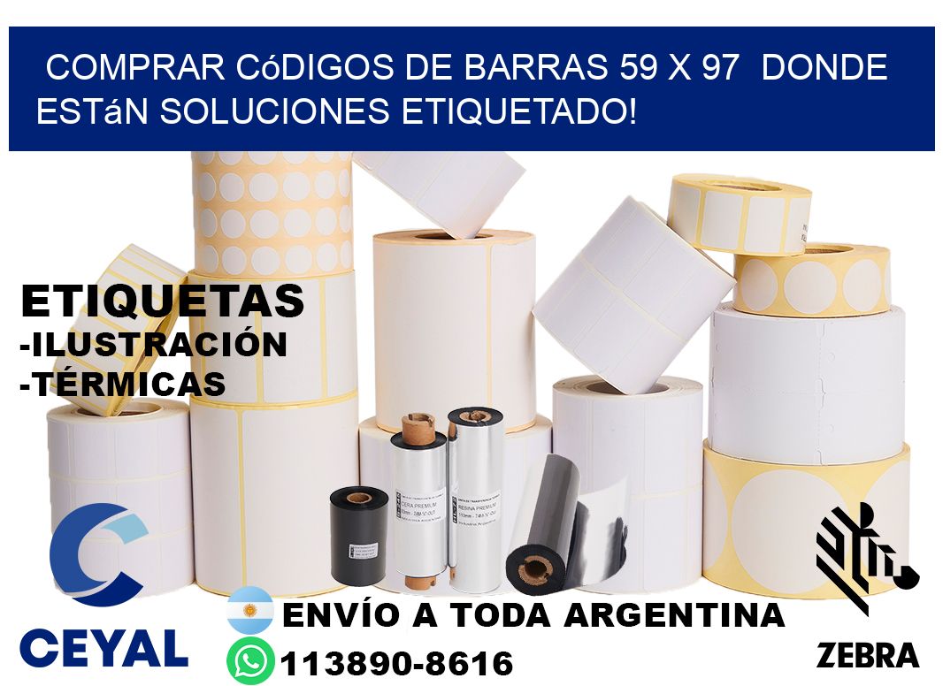 Comprar códigos de barras 59 x 97 donde están soluciones etiquetado!