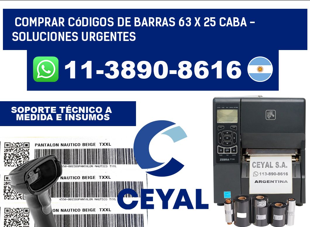Comprar códigos de barras 63 x 25 CABA - soluciones urgentes