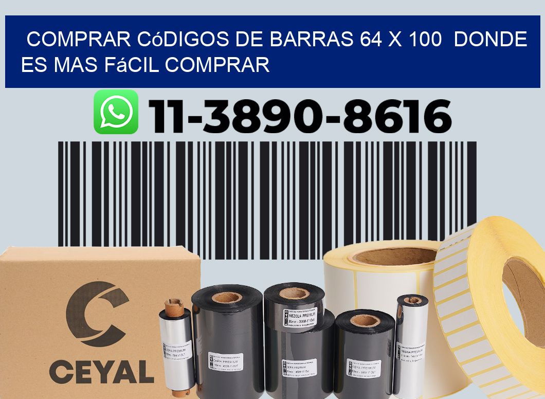 Comprar códigos de barras 64 x 100  Donde es mas fácil comprar