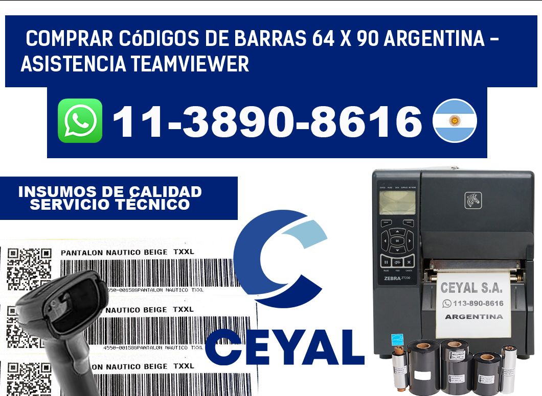 Comprar códigos de barras 64 x 90 argentina - asistencia teamviewer