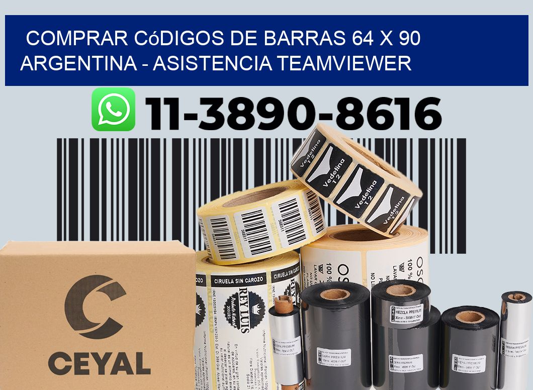 Comprar códigos de barras 64 x 90 argentina - asistencia teamviewer