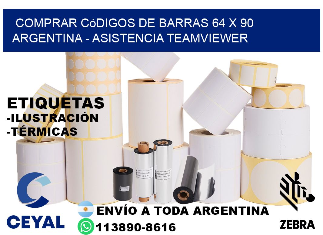 Comprar códigos de barras 64 x 90 argentina - asistencia teamviewer