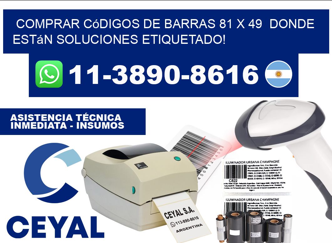Comprar códigos de barras 81 x 49  donde están soluciones etiquetado!