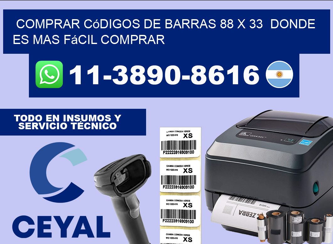 Comprar códigos de barras 88 x 33  Donde es mas fácil comprar