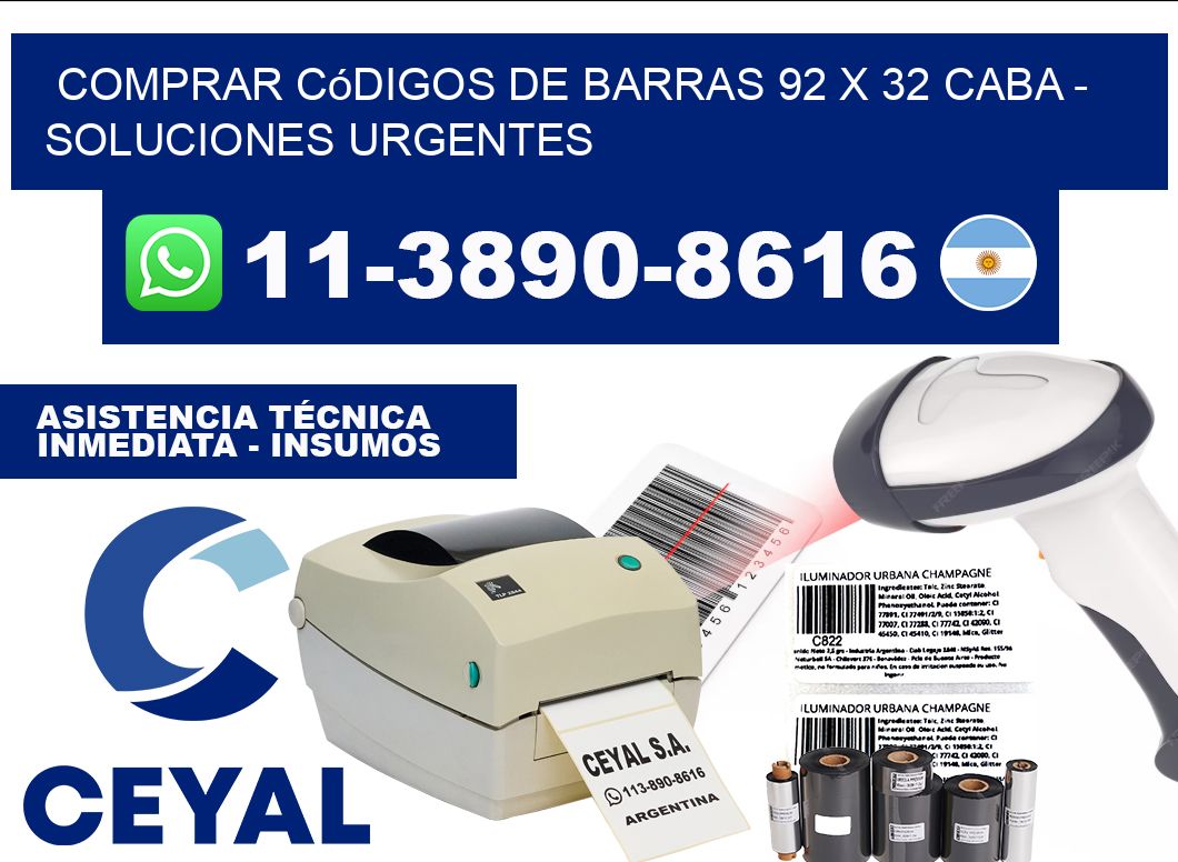 Comprar códigos de barras 92 x 32 CABA - soluciones urgentes