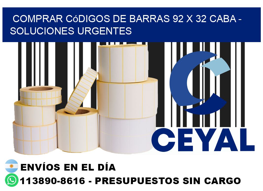 Comprar códigos de barras 92 x 32 CABA - soluciones urgentes