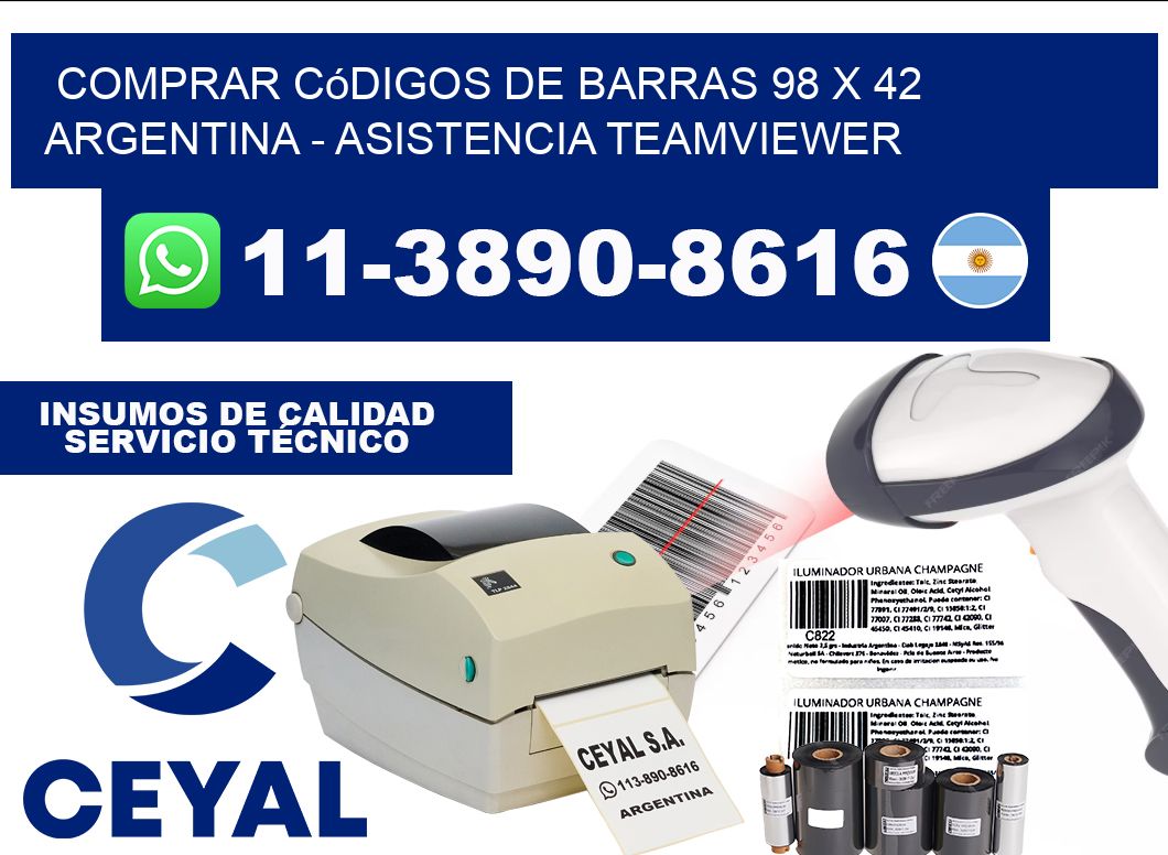 Comprar códigos de barras 98 x 42 argentina - asistencia teamviewer