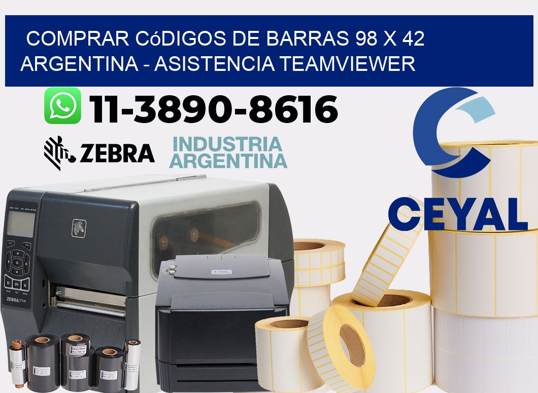 Comprar códigos de barras 98 x 42 argentina - asistencia teamviewer