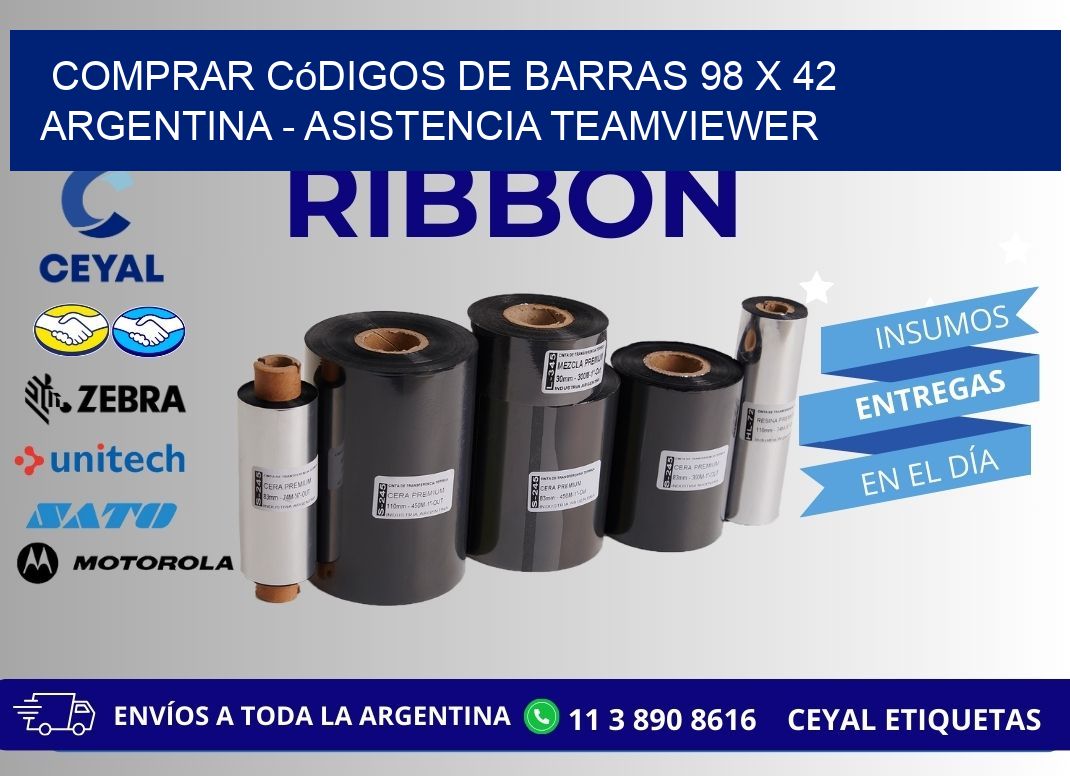 Comprar códigos de barras 98 x 42 argentina - asistencia teamviewer