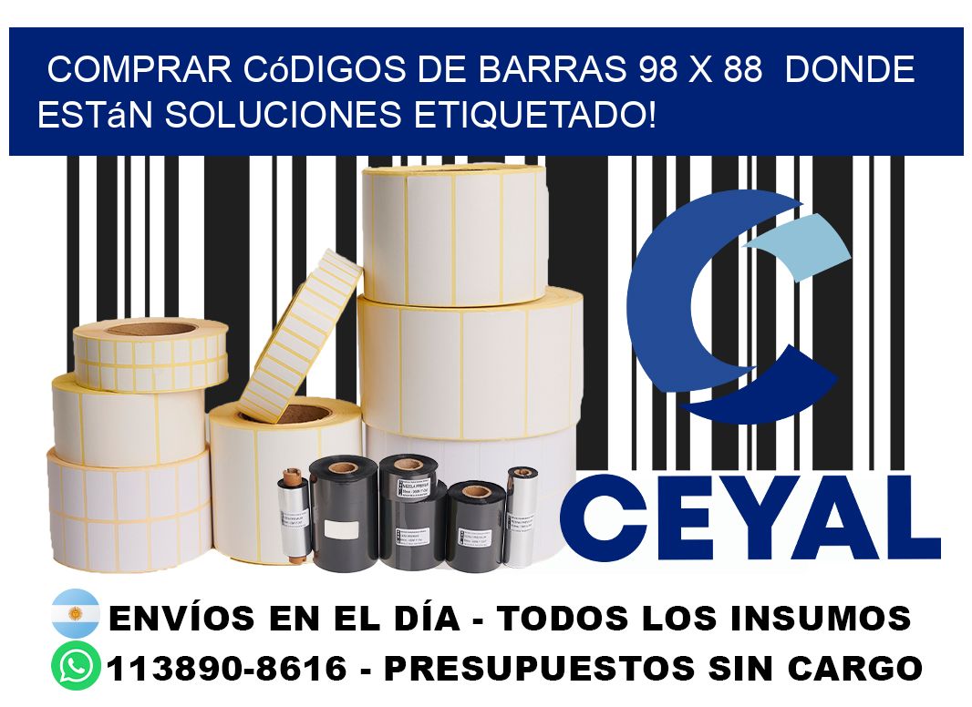 Comprar códigos de barras 98 x 88  donde están soluciones etiquetado!