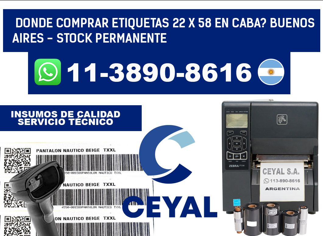 Donde Comprar etiquetas 22 x 58 en CABA? Buenos Aires - Stock permanente