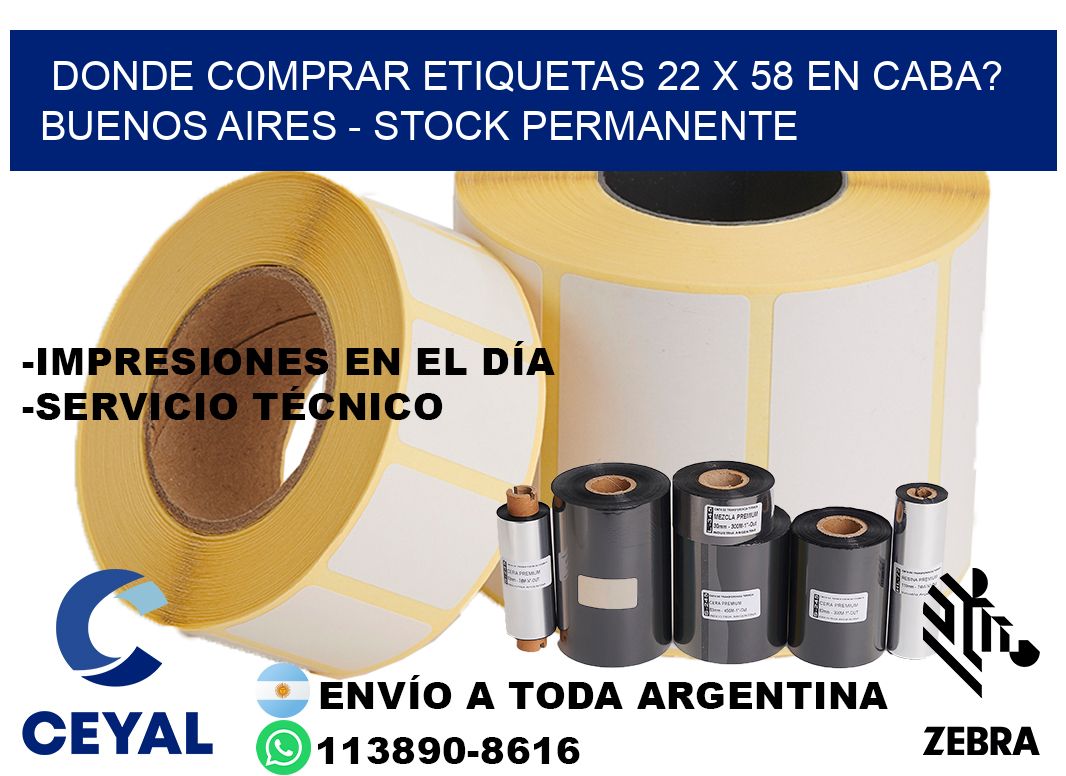 Donde Comprar etiquetas 22 x 58 en CABA? Buenos Aires - Stock permanente