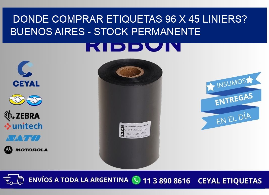 Donde Comprar etiquetas 96 x 45 LINIERS? Buenos Aires - Stock permanente