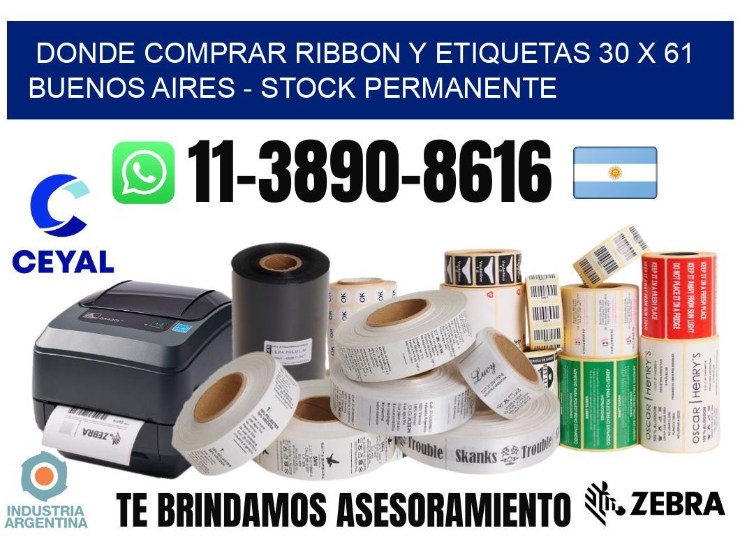 Donde Comprar ribbon y etiquetas 30 x 61 Buenos Aires - Stock permanente