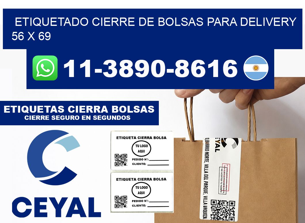 ETIQUETADO CIERRE DE BOLSAS PARA DELIVERY 56 x 69