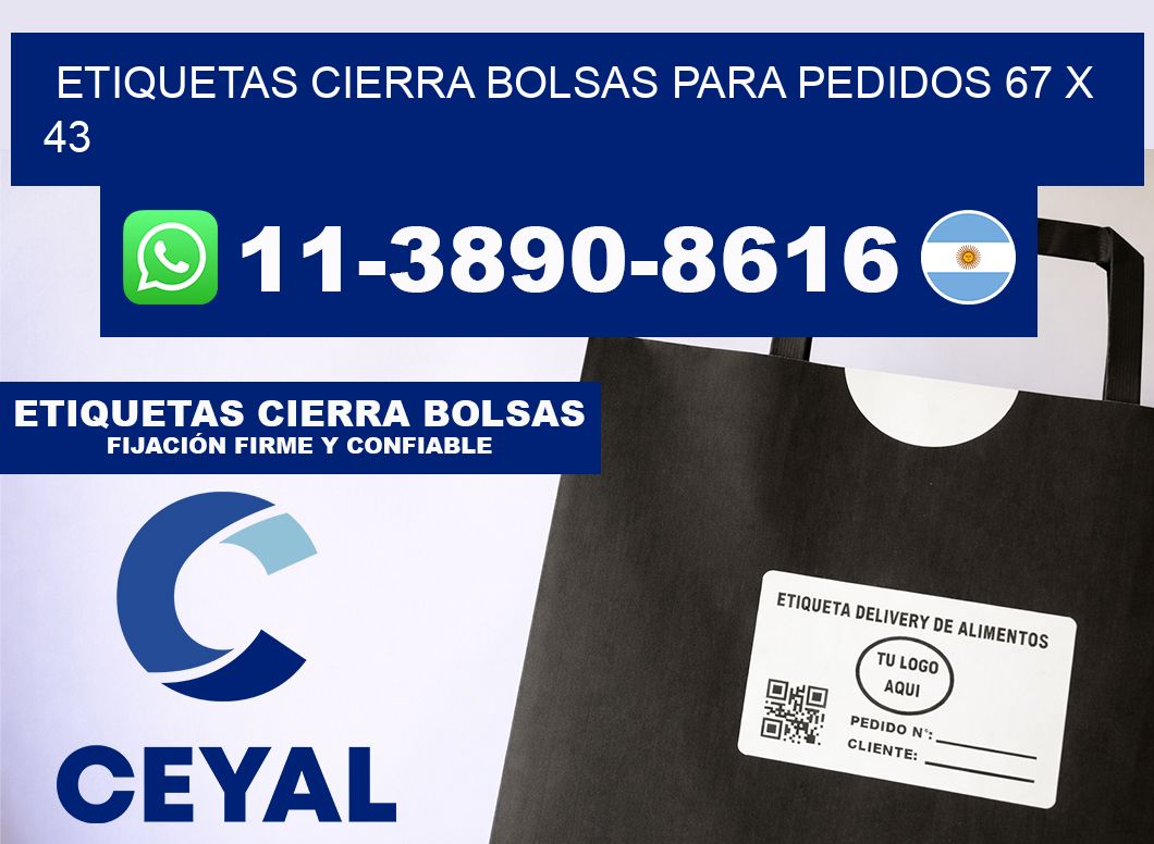 ETIQUETAS CIERRA BOLSAS PARA PEDIDOS 67 x 43