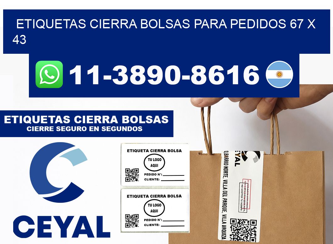 ETIQUETAS CIERRA BOLSAS PARA PEDIDOS 67 x 43