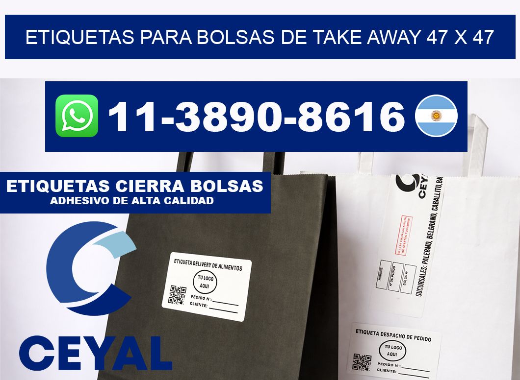 ETIQUETAS PARA BOLSAS DE TAKE AWAY 47 x 47