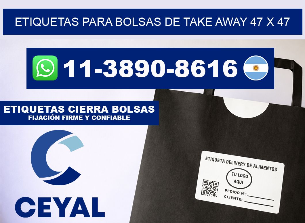 ETIQUETAS PARA BOLSAS DE TAKE AWAY 47 x 47