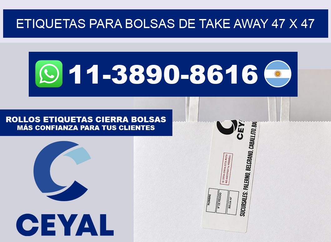 ETIQUETAS PARA BOLSAS DE TAKE AWAY 47 x 47