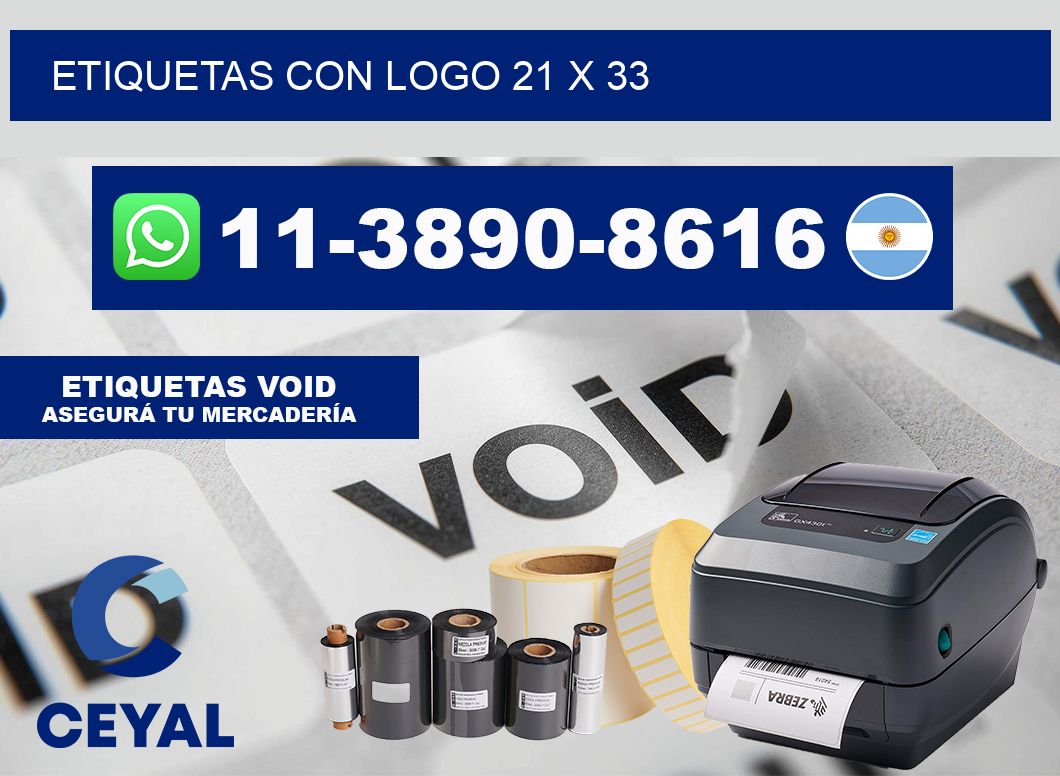Etiquetas con logo 21 x 33