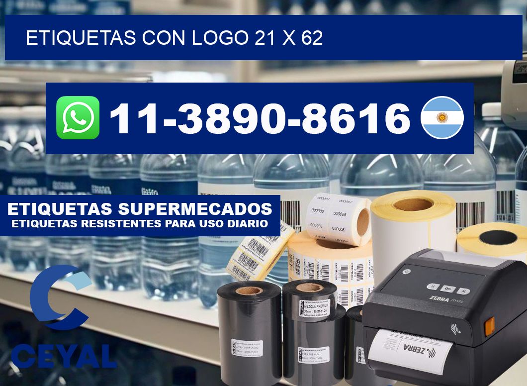 Etiquetas con logo 21 x 62