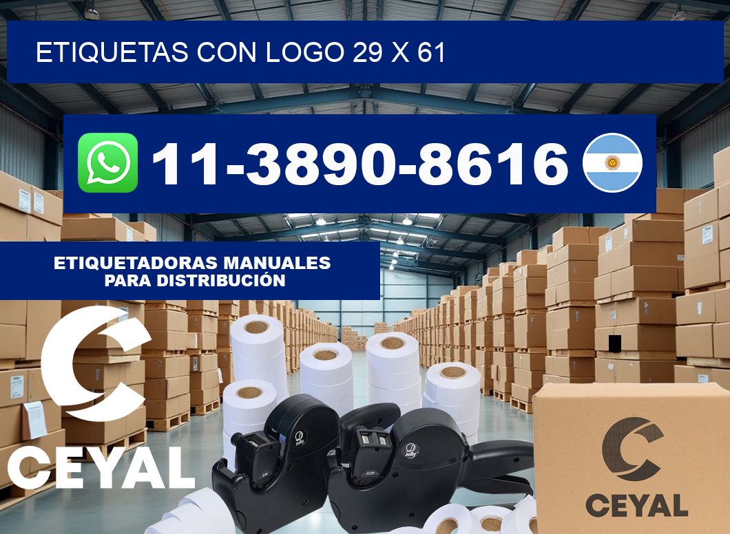 Etiquetas con logo 29 x 61