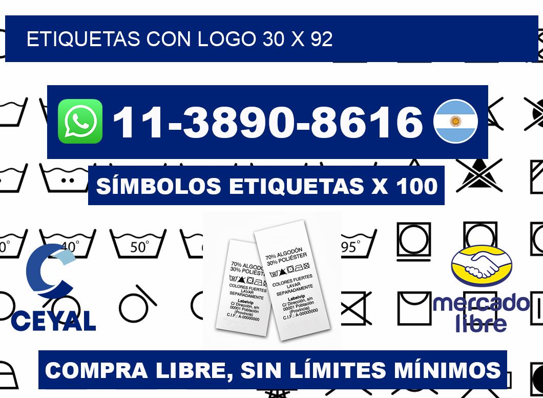 Etiquetas con logo 30 x 92