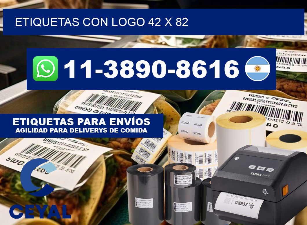 Etiquetas con logo 42 x 82