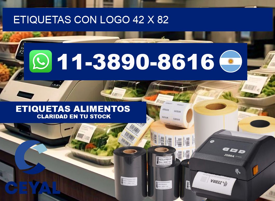 Etiquetas con logo 42 x 82