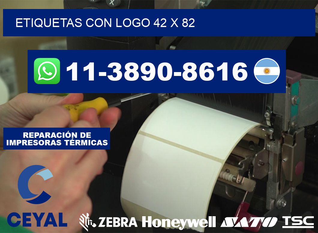 Etiquetas con logo 42 x 82