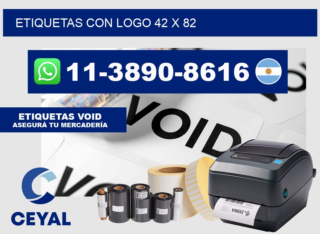 Etiquetas con logo 42 x 82