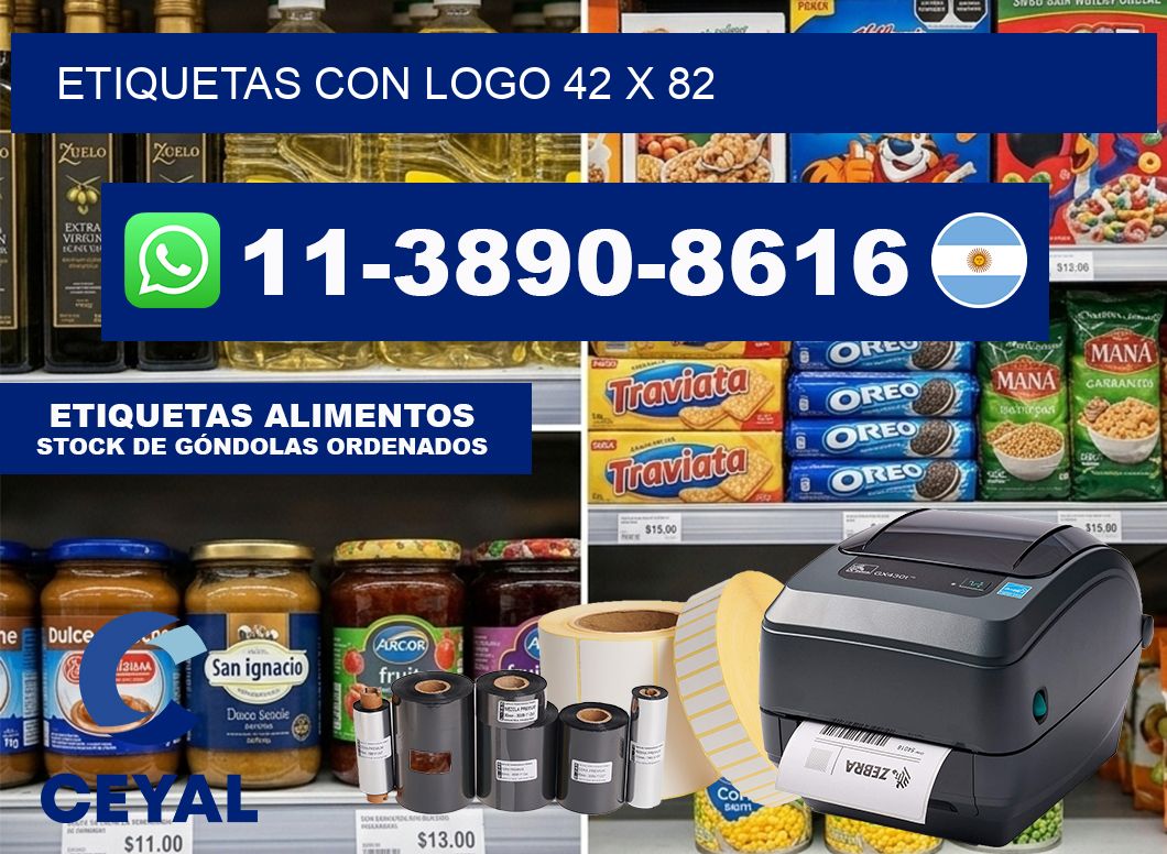 Etiquetas con logo 42 x 82