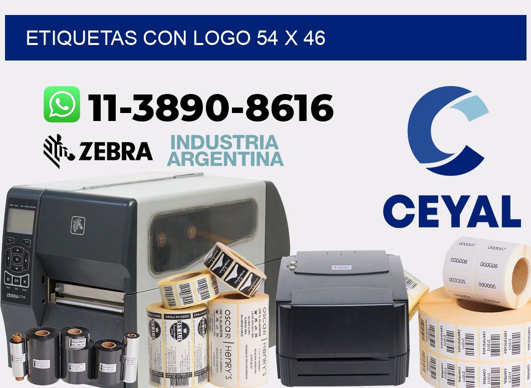 Etiquetas con logo 54 x 46