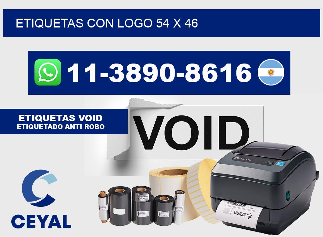 Etiquetas con logo 54 x 46